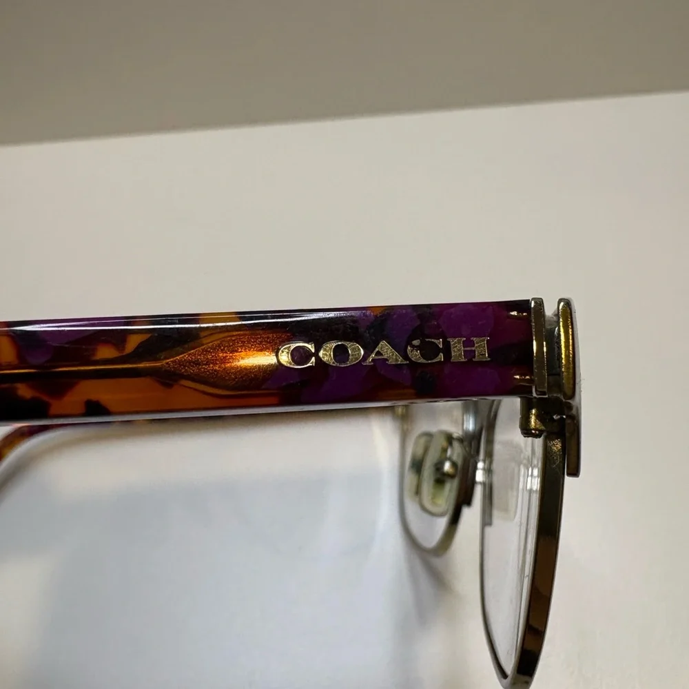 COACH EYEGLASSES 9241 (Satin Prpl‎ Gold/Prpl Confetti) 52•17•135 COACH GLASSES